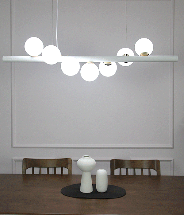 뱅글 7등 인테리어 식탁등, LED 식탁조명 (골드,화이트)